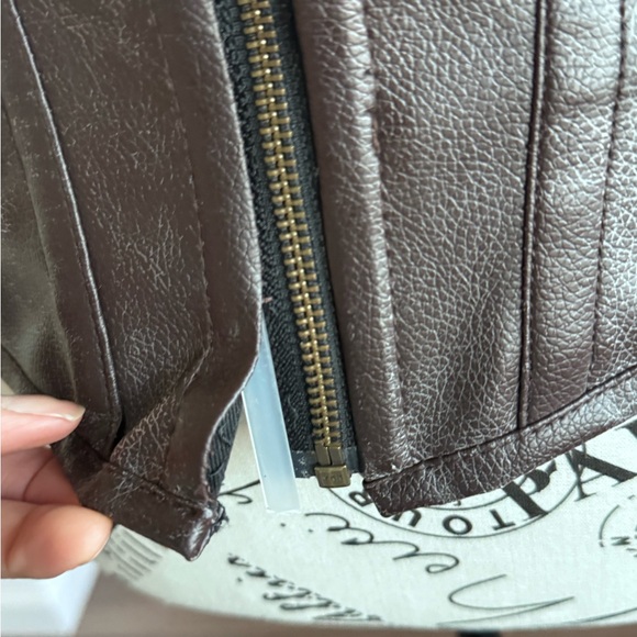 Burleska Corset Zip Up Brown Faux Leather Buckles Steampunk Goth Top 26 *Flawed - Picture 11 of 12